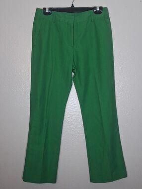 Dries Van Noten Green Trousers Dressy Pants Linen Cotton Blend Sz 36 US 4